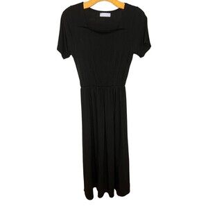 Oak & Fort Short Sleeve Square Neck Midi Dress - Size Small